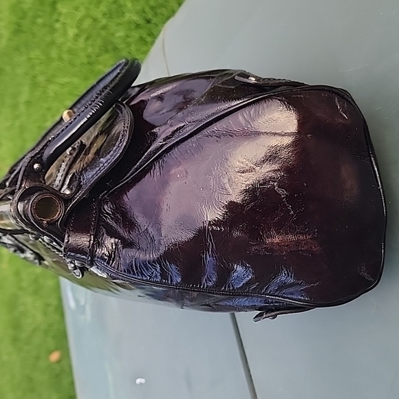 AUTHENTIC RARE FENDI Patent Leather Magic Burgundy Brown Bag - Picture 5 of 16